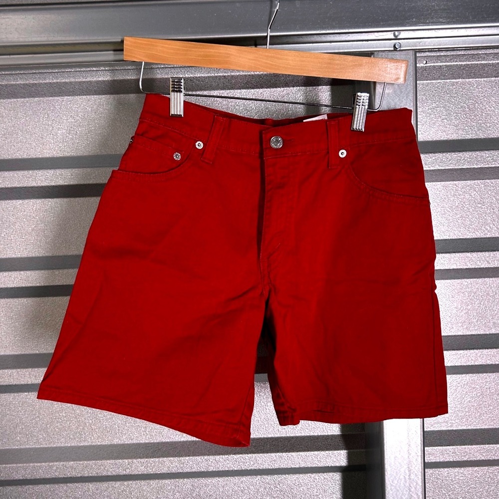 Levis Classic Fit Stretch Denim Shorts Womens 6 MIS Red Casual Summer Streetwear